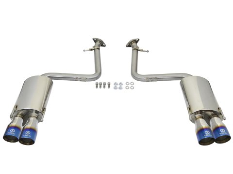 aFe Takeda 16-17 Lexus RC 200T 2.0L (t) 2in. SS Axle-Back Exhaust System w/Polished Blue Tips thumbnail 9