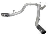 aFe ATLAS 4in DPF-Back Alum Steel Exhaust System w/Dual Exit Black Tip 2017 GM Duramax 6.6L (td) thumbnail 1