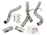 aFe ATLAS 4in DPF-Back Alum Steel Exhaust System w/Dual Exit Polished Tip 2017 GM Duramax 6.6L (td) thumbnail 3