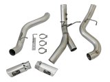 aFe ATLAS 4in DPF-Back Alum Steel Exhaust System w/Dual Exit Polished Tip 2017 GM Duramax 6.6L (td) thumbnail 4