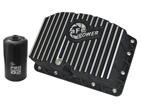 aFe Pro Series Engine Oil Pan Black w/Machined Fins; 11-16 Ford Powerstroke V8-6.7L (td) thumbnail 2