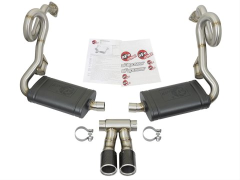 aFe MACH Force-Xp 2in 304 SS Cat-Back Exhaust w/Carbon Fiber Tips 13-16 Porsche Boxster 2.7L/3.4L thumbnail 4