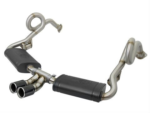 aFe MACH Force-Xp 2in 304 SS Cat-Back Exhaust w/Carbon Fiber Tips 13-16 Porsche Boxster 2.7L/3.4L thumbnail 7