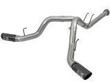 aFe Large Bore-HD 4in 409 Stainless Steel DPF-Back Exhaust w/Black Tip 2017 Ford Diesel V8 6.7L (td) thumbnail 1