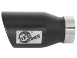 aFe MACH Force-Xp 409 SS Exhaust Tip Black (Left Side) 3in In x 4-1/2in Out x 9in L Clamp-On thumbnail 1