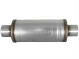 aFe MACH Force-Xp 409 SS Muffler 3in Center/Center 14in L x 6in Dia - Round Body thumbnail 3