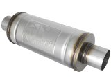 aFe MACH Force-Xp 409 SS Muffler 3in Center/Center 14in L x 6in Dia - Round Body thumbnail 5