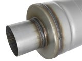 aFe MACH Force-Xp 409 SS Muffler 3in Center/Center 14in L x 6in Dia - Round Body thumbnail 8