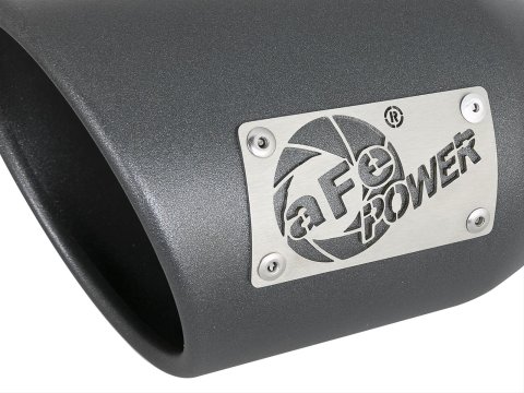 aFe MACH Force-Xp 3in 304 SS Metallic Black Exhaust Tip 3in In x 4-1/2in Out x 9in L Clamp-On Right