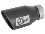 aFe MACH Force-Xp 3in 304 SS Metallic Black Exhaust Tip 3in In x 4-1/2in Out x 9in L Clamp-On Right thumbnail 3
