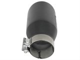 aFe MACH Force-Xp 3in 304 SS Metallic Black Exhaust Tip 3in In x 4-1/2in Out x 9in L Bolt-On Left thumbnail 5