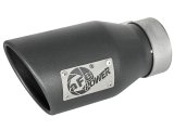 aFe MACH Force-Xp 3in 304 SS Metallic Black Exhaust Tip 3in In x 4-1/2in Out x 9in L Bolt-On Left thumbnail 8