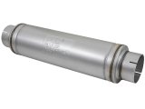 aFe ATLAS Aluminized Steel Muffler 5in Center/Center 24in L x 7in Diameter - Round Body thumbnail 2