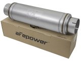 aFe ATLAS Aluminized Steel Muffler 5in Center/Center 24in L x 7in Diameter - Round Body thumbnail 4