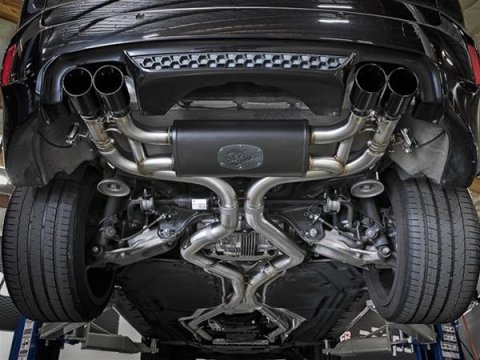aFe MACH Force-Xp 3.5in. 304 SS C/B Exhaust System 15-18 BMW X5 M (F85) V8-4.4L (tt) - Black Tip thumbnail 2