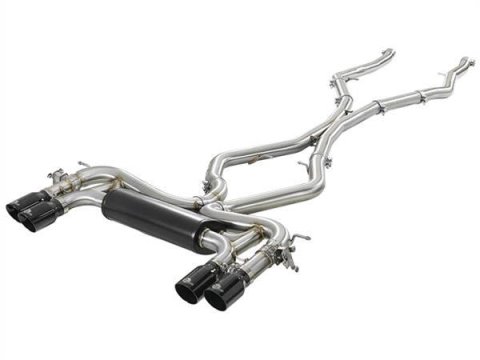 aFe MACH Force-Xp 3.5in. 304 SS C/B Exhaust System 15-18 BMW X5 M (F85) V8-4.4L (tt) - Black Tip thumbnail 7