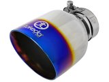 aFe Takeda 304 Stainless Steel Clamp-On Exhaust Tip 2.5in. Inlet / 4.5in. Outlet - Blue Flame thumbnail 2