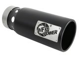 aFe SATURN 4S 4in SS Intercooled Exhaust Tip - Black 4in In x 5in Out x 12in L Bolt-On thumbnail 2