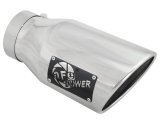 aFe MACH Force-XP 304 SS Right Side Single Wall Polished Exhaust Tip 4in Inlet x 6in Outlet x 12in L thumbnail 1