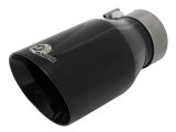 aFe MACH Force-Xp Univ 304 SS Double-Wall Clamp-On Exhaust Tip - Black - 3in Inlet - 4.5in Outlet thumbnail 7