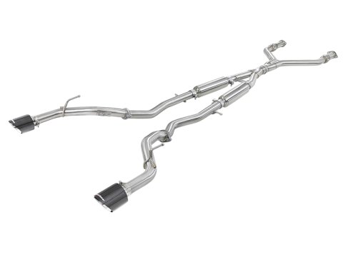 aFe Takeda 2.5in 304 SS Cat-Back Exhaust System w/ Carbon Fiber Tips 16-18 Infiniti Q50 V6-3.0L (tt)