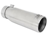 aFe MACH Force-XP 304 SS Sing Wall Pol Exh Tip Univ Exit 3in Inlet x 4in Outlet x 12in L - Clamp On thumbnail 3