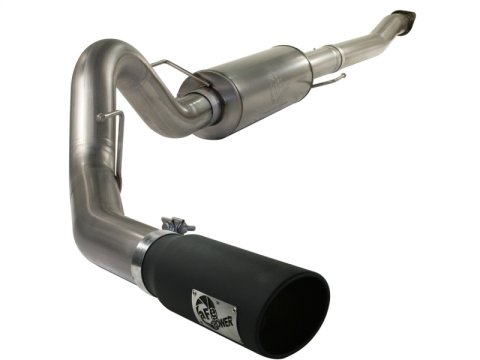 aFe MACH Force XP Exhaust Cat-Back SS-409 4in Black Tip 11-12 Ford F-150 EcoBoost V6-3.5L (tt)
