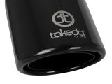 aFe Takeda 304 Stainless Steel Clamp-On Exhaust Tip 2.5in.Inlet / 4in Outlet - Black thumbnail 1