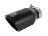 aFe Takeda 304 Stainless Steel Clamp-On Exhaust Tip 2.5in.Inlet / 4in Outlet - Black thumbnail 2
