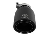 aFe Takeda 304 Stainless Steel Clamp-On Exhaust Tip 2.5in.Inlet / 4in Outlet - Black thumbnail 3