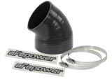 aFe Magnum FORCE CAI Univ. Silicone (4.125in to 3.5in ID / 49 Deg.) Elbow Reducing Coupler - Black thumbnail 1