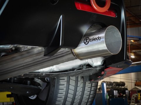 aFe POWER Takeda 2020 Toyota Supra L6-3.0L (t) 3.5in 304 SS CB Exhaust 4in Brushed Finish Tip thumbnail 5