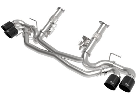 aFe MACH Force-Xp 3in to 2-1/2in 304SS Cat-Back (No Muff.) 2020 Chevy Corvette (C8) 6.2L - Black Tip thumbnail 1