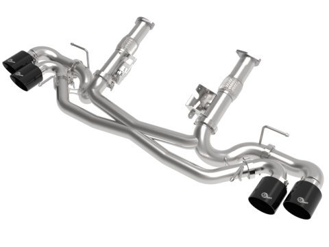 aFe MACH Force-Xp 3in to 2-1/2in 304SS Cat-Back (No Muff.) 2020 Chevy Corvette (C8) 6.2L - Black Tip thumbnail 2