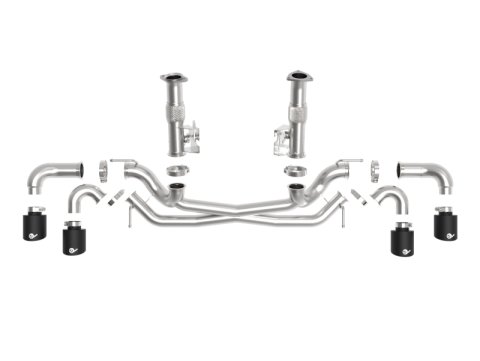 aFe MACH Force-Xp 3in to 2-1/2in 304SS Cat-Back (No Muff.) 2020 Chevy Corvette (C8) 6.2L - Black Tip thumbnail 3
