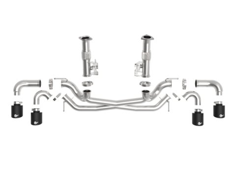 aFe MACH Force-Xp 3in to 2-1/2in 304SS Cat-Back (No Muff.) 2020 Chevy Corvette (C8) 6.2L - Black Tip thumbnail 4