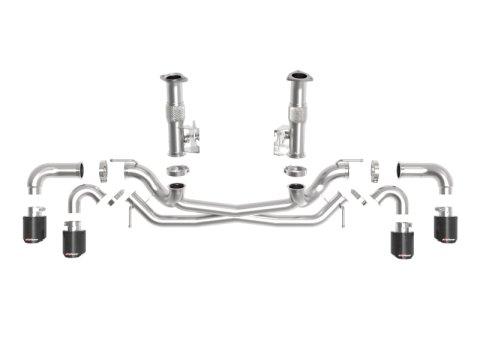 aFe MACH Force-Xp 3in to 2-1/2in 304SS Cat-Back (No Muff.) 2020 Chevy Corvette 6.2L - Carbon Tip thumbnail 2