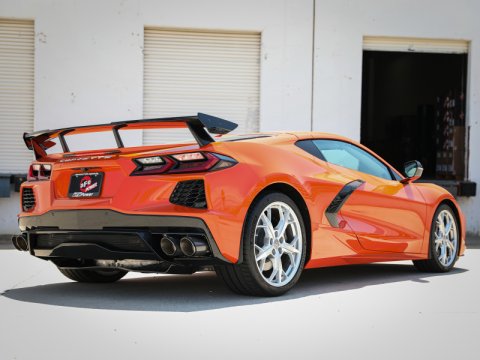 aFe MACH Force-Xp 3in to 2-1/2in 304SS Cat-Back (No Muff.) 2020 Chevy Corvette 6.2L - Carbon Tip thumbnail 4