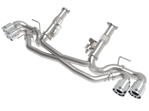 aFe MACH Force-Xp 3in to 2-1/2in 304SS Cat-Back (No Muff.) 2020 Chevy Corvette 6.2L- Polished Tip thumbnail 1