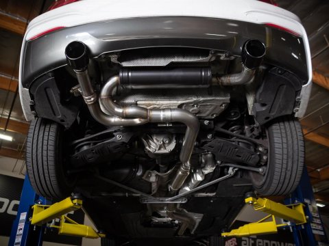 aFe MACH Force XP 3in to 2.5in 304 SS Cat-Back Exhaust w/ Polished Tips 14-16 BMW M235i thumbnail 1