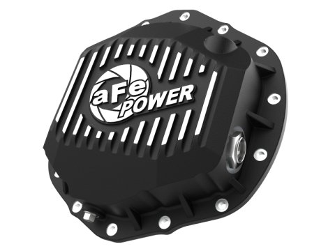 aFe 2020 Chevrolet Silverado 2500 HD Rear Differential Cover Black ; Pro Series w/ Machined Fins thumbnail 1