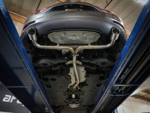 aFe Takeda 2-1/2in 304 SS Cat-Back Exhaust w/ Carbon Fiber Tips 14-18 Mazda 3 L4 2.0L/2.5L thumbnail 6
