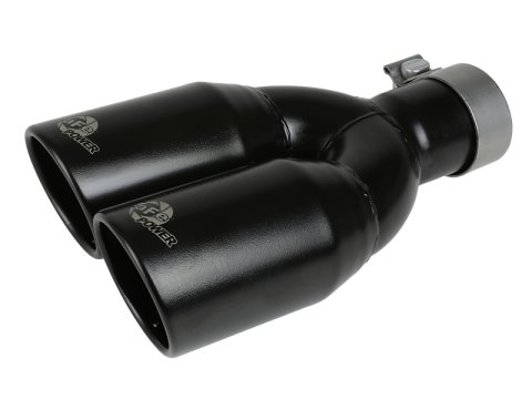aFe MACH Force-Xp 409 Stainless Steel Clamp-on Exhaust Tip 2.5in Inlet 3.5in Outlet - Black