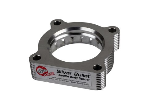 aFe 07-12 Dodge 1500 / 07-12 Dodge Dakota V6 3.7L Silver Bullet Throttle Body Spacer - Silver thumbnail 1