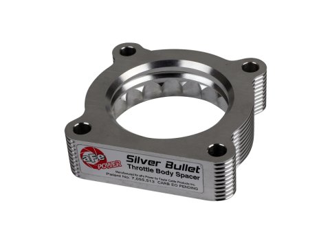 aFe 07-12 Dodge 1500 / 07-12 Dodge Dakota V6 3.7L Silver Bullet Throttle Body Spacer - Silver thumbnail 2