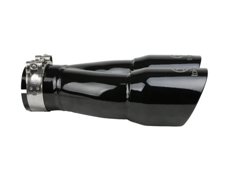 aFe Takeda 2.5in 304 Stainless Steel Clamp-on Exhaust Tip 2.5in Inlet 3in Dual Outlet - Black thumbnail 4