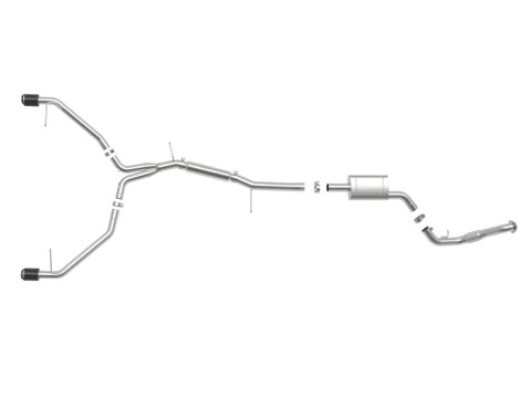 aFe 17-19 Audi A4 (B9) MACH Force-Xp 3in to 2.5in 304 SS Cat-Back Exhaust System-Dual Carbon Tips thumbnail 9