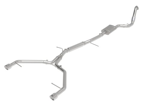 aFe 17-19 Audi A4 (B9) MACH Force-Xp 3in to 2.5in 304 SS Cat-Back Exhaust System-Dual Polished Tips thumbnail 2