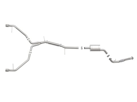 aFe 17-19 Audi A4 (B9) MACH Force-Xp 3in to 2.5in 304 SS Cat-Back Exhaust System-Dual Polished Tips thumbnail 6
