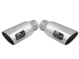 aFe Large Bore-HD 4in 409 Stainless Steel DPF-Back Exhaust w/Polished Tips 15-16 Ford Diesel Truck thumbnail 5